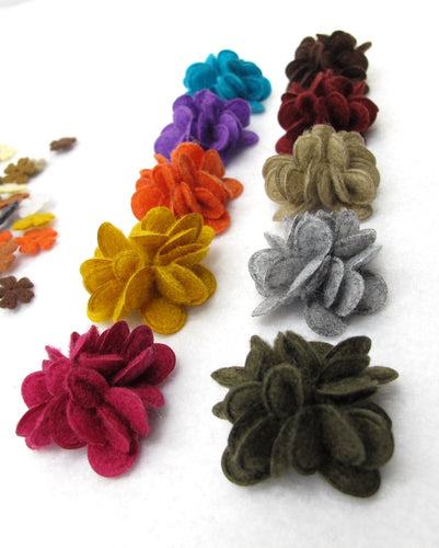 10 Pieces Handsewn Mini Acrylic Felt Flower Supply|Craft Material|DIY Decoration