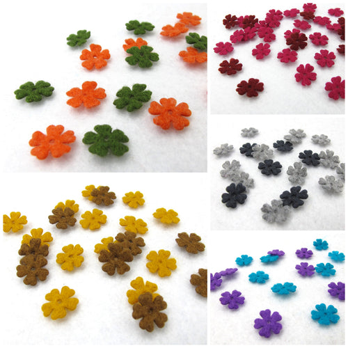 100 Pieces Mini Felt Flower Die Cut|Acrylic Felt|Scrapbook|Supply|Craft