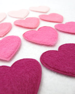 Your Choice of Color(s)|Set of 30 Pieces Felt Heart Shape Die Cut|Polyester Felt|Scrapbook|Supply|Craft