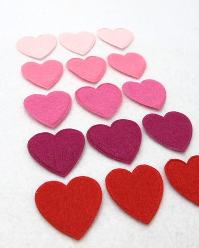 Your Choice of Color(s)|Set of 30 Pieces Felt Heart Shape Die Cut|Polyester Felt|Scrapbook|Supply|Craft