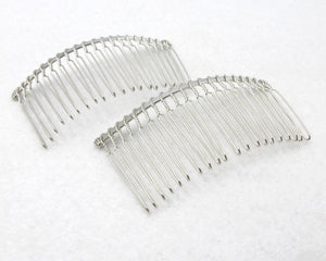 10 Pieces 20 Teeth Hair Comb|Wire Comb|Hair Comb Supplies|Hair Accessories|Head Supplies|Silver Metal Comb