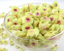 Charger l&#39;image dans la galerie, 30 Pieces Chiffon Rose Flower Buds|Ombre Color|Light Yellow|Purple|Flower Applique|Fabric Flower|Baby Doll|Craft Bow|Accessories Making