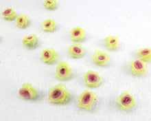 画像をギャラリービューアに読み込む, 30 Pieces Chiffon Rose Flower Buds|Ombre Color|Light Yellow|Purple|Flower Applique|Fabric Flower|Baby Doll|Craft Bow|Accessories Making