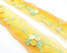 画像をギャラリービューアに読み込む, 1 1/2 Inches Embroidered Floral Ombre Printed Ribbon Trim|With Rhinestone|Unique|Special|Colorful|Woven Polyester Ribbon|Craft Supplies DIY