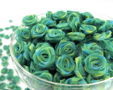 Charger l&#39;image dans la galerie, 30 Pieces Chiffon Rose Flower Buds|Green|Flower Applique|Fabric Flower|Baby Doll|Craft Bow|Accessories Making