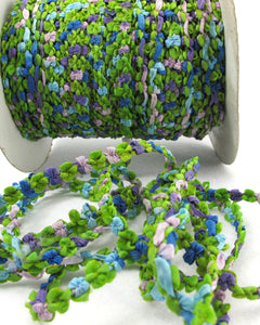 2 Yards Blue Tone Rainbow Beanie Shape Color Woven Rococo Ribbon Trim|Decorative Floral Ribbon|Scrapbook Materials|Decor|Craft Supplies
