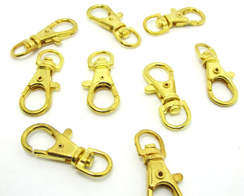 10 Pieces 40mm Gold Plated Swivel Clasp|Keychain Ring With Bold Clasps|Metal Lobster Claw Clasp Findings|Jewelry Making|Accessories Supplies