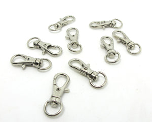 10 Pieces 33mm Silver Swivel Clasp|Keychain Ring With Bold Clasp|Metal Lobster Claw Clasp Findings|Jewelry Making|Accessories Craft Supplies