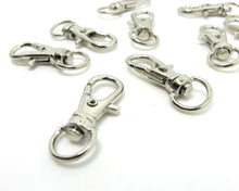 Load image into Gallery viewer, 10 Pieces 33mm Silver Swivel Clasp|Keychain Ring With Bold Clasp|Metal Lobster Claw Clasp Findings|Jewelry Making|Accessories Craft Supplies