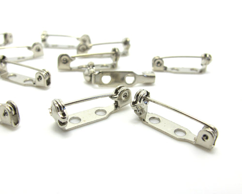 30 Pieces 20mm Silver Metal Brooch Pins|Roll Safety Clasp|Clothing Pin|Craft DIY Supplies|Jewelry Badge|Safety Pin