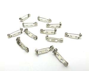 30 Pieces 20mm Silver Metal Brooch Pins|Roll Safety Clasp|Clothing Pin|Craft DIY Supplies|Jewelry Badge|Safety Pin