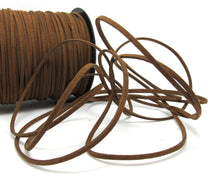 画像をギャラリービューアに読み込む, 5 Yards 2.5mm Faux Suede Leather Cord|Brown|Faux Leather String Jewelry Findings|Microfiber Craft Supplies