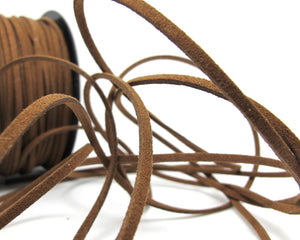 5 Yards 2.5mm Faux Suede Leather Cord|Brown|Faux Leather String Jewelry Findings|Microfiber Craft Supplies