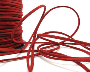 5 Yards 2.5mm Faux Suede Leather Cord|Bright Red|Faux Leather String Jewelry Findings|Microfiber Craft Supplies