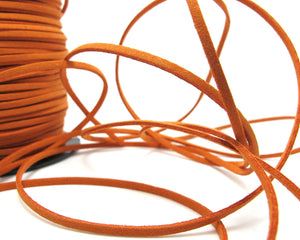5 Yards 2.5mm Faux Suede Leather Cord|Orange|Faux Leather String Jewelry Findings|Microfiber Craft Supplies