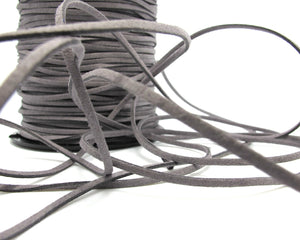 5 Yards 2.5mm Faux Suede Leather Cord|Dark Grey|Faux Leather String Jewelry Findings|Microfiber Craft Supplies