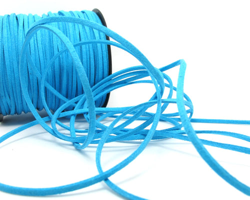 5 Yards 2.5mm Faux Suede Leather Cord|Bright Blue|Faux Leather String Jewelry Findings|Microfiber Craft Supplies