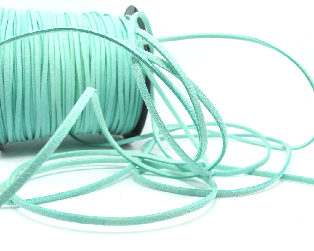 5 Yards 2.5mm Faux Suede Leather Cord|Aqua|Turquoise|Faux Leather String Jewelry Findings|Microfiber Craft Supplies