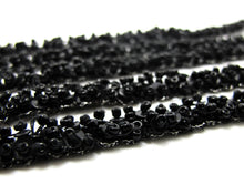 Load image into Gallery viewer, 3/8 Inch Black Sequin and Beads Beaded Trim|Hand Sewn|Dress Bra Strap|Embellishment|Decorative Trim|Shinny|Silver|Dress Decor Trim