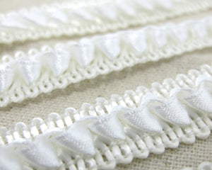 3 Yards 9/16 Inch White Gimp Braided Trim|French Gimp Braided|Scroll Braid Trim|Decorative Embellishment Trim|Doll Trim|Home Decor