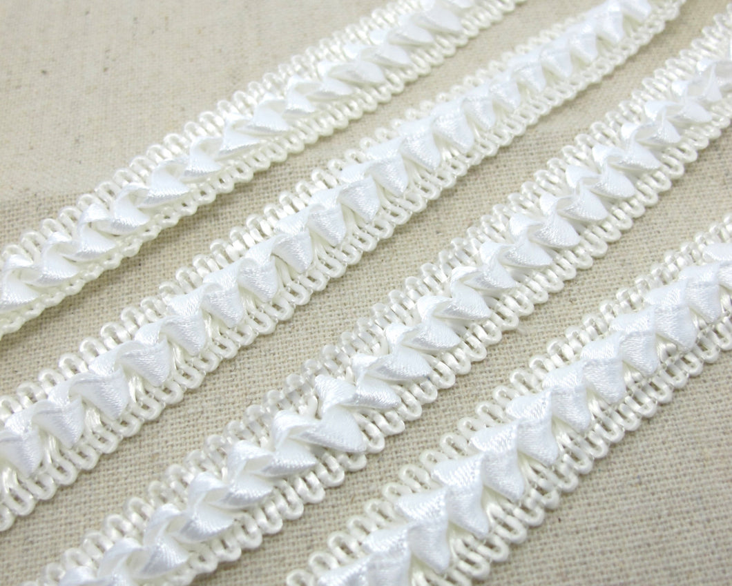 3 Yards 9/16 Inch White Gimp Braided Trim|French Gimp Braided|Scroll Braid Trim|Decorative Embellishment Trim|Doll Trim|Home Decor