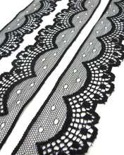 Load image into Gallery viewer, CLEARANCE|5 Yards 1 1/2 Inches Lace Trim|Black Floral|Embroidery Flower Lace Trim|Bridal Wedding Material|Clothing Trim|Hairband|Accessories