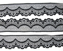Charger l&#39;image dans la galerie, CLEARANCE|5 Yards 1 1/2 Inches Lace Trim|Black Floral|Embroidery Flower Lace Trim|Bridal Wedding Material|Clothing Trim|Hairband|Accessories