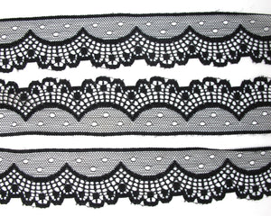 CLEARANCE|5 Yards 1 1/2 Inches Lace Trim|Black Floral|Embroidery Flower Lace Trim|Bridal Wedding Material|Clothing Trim|Hairband|Accessories