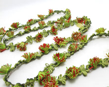 Load image into Gallery viewer, 2 Yards Woven Rococo Ribbon Trim with Flower Buds|Decorative Floral Ribbon|Scrapbook Materials|Clothing|Decor|Craft Supplies