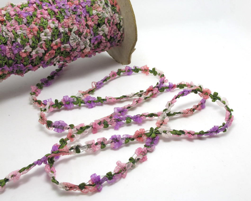2 Yards Woven Rococo Ribbon Trim|Decorative Floral Ribbon|Scrapbook Materials|Clothing|Decor|Craft Supplies