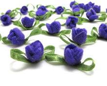 Charger l&#39;image dans la galerie, 30 Pieces Acrylic Felt Rolled Flower Buds|With Leaf Loop|Glued|Floral Empplique|Rosette Flowers|Rose Buds|Flower Decor|Acrylic Felt