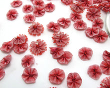 Charger l&#39;image dans la galerie, 30 Pieces 9/16 Inch (15mm) Ombre Ribbon Flower|Flower Applique|Ombre Roses|Quilting|Rose Motif|Embroidery Motif|Ombre Color|Handmade