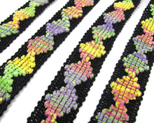 Charger l&#39;image dans la galerie, 2 Yards 3/4 Inch Woven Ribbon Trim|Jacquard Trim|Embroidered|Floral Pattern|Curtain Decoration|Supplies|Geometric|Clothing|Cushion Cover