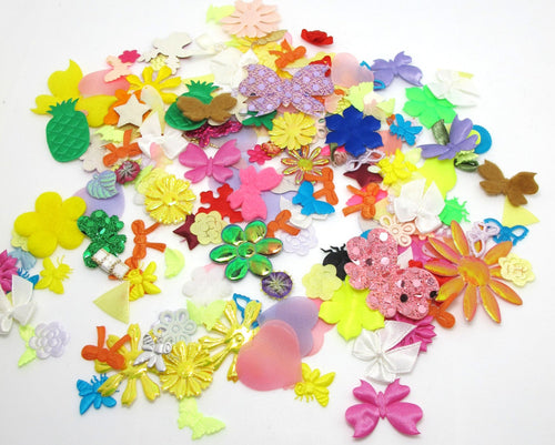100 Pieces Random Set of Appliques|Flower Floral Appliques|Mix Applique Material|Scrapbooking|Craft Supplies|Decorative Supplies|Art Project