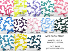 Load image into Gallery viewer, 50 Pieces Satin Bows|Handmade|6mm Satin Ribbon|Embellishment|Hair Bows|Bow Applique|Headband Supplies|Packaging Bow|Decorative Bow|Scrapbook