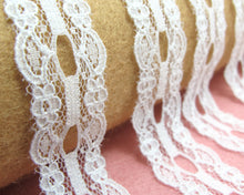 Load image into Gallery viewer, 3 Yards 3/4 Inches Floral Off White Lace Trim|Floral Embroidery Trim|Bridal Supplies|Handmade Supplies|Sewing Trim|Scrapbooking Decor