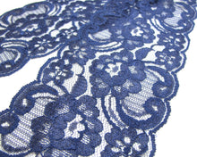 画像をギャラリービューアに読み込む, 3 3/8 Inches Navy Lace Trim|Handmade Supplies|Sewing Trim|Scrapbooking Decor|Embellishment|Embroidery Doll Lace|Clothing Lace