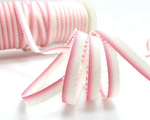 10 Yards 5/16 Inch (8mm) Picot Ombre Ribbon Trim|Pink Narrow|Polyester|Picot Edge|Doll Trim|Embellishment|Bow Flower Supplies