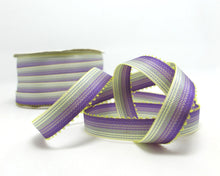 Load image into Gallery viewer, 10 Yards 3/8 Inch (10mm) Picot Ombre Ribbon Trim|Purple Narrow|Polyester|Picot Edge|Doll Trim|Embellishment|Bow Flower Supplies