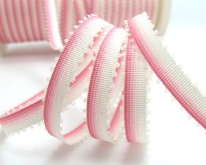 10 Yards 5/16 Inch (8mm) Picot Ombre Ribbon Trim|Pink Narrow|Polyester|Picot Edge|Doll Trim|Embellishment|Bow Flower Supplies