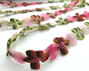 2 Yards Printed Ombre Beanie Shape Color Woven Rococo Ribbon Trim|Decorative Floral Ribbon|Scrapbook Materials|Decor|Craft Supplies
