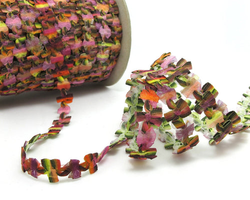 2 Yards Printed Ombre Beanie Shape Color Woven Rococo Ribbon Trim|Decorative Floral Ribbon|Scrapbook Materials|Decor|Craft Supplies