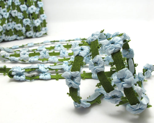 2 Yards Blue Beanie Shape Color Woven Rococo Ribbon Trim|Decorative Floral Ribbon|Scrapbook Materials|Decor|Craft Supplies