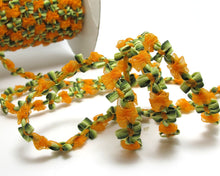 Load image into Gallery viewer, 2 Yards Orange Ombre Beanie Shape Color Woven Rococo Ribbon Trim|Decorative Floral Ribbon|Scrapbook Materials|Decor|Craft Supplies