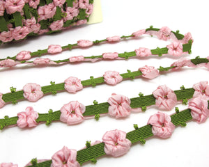 2 Yards Pink Beanie Shape Color Woven Rococo Ribbon Trim|Decorative Floral Ribbon|Scrapbook Materials|Decor|Craft Supplies