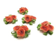 Charger l&#39;image dans la galerie, 3 Pieces Flower Applique with Leaf Loop|Delicate Embellishment|Rosette Rose Flower|Baby Doll Quilting|Flower Boutique|Decorative Flower