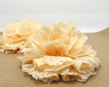 Charger l&#39;image dans la galerie, 3 15/16 Inches Pleated Lace Flower|Beige Lace Flower Applique|Hair Supplies|Decorative Flower|Scrapbook Embellishment