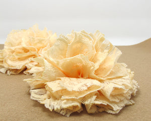 3 15/16 Inches Pleated Lace Flower|Beige Lace Flower Applique|Hair Supplies|Decorative Flower|Scrapbook Embellishment