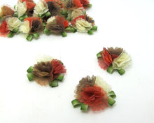 Charger l&#39;image dans la galerie, 3 Pieces Flower Applique with Leaf Loop|Delicate Embellishment|Rosette Rose Flower|Baby Doll Quilting|Flower Boutique|Decorative Flower