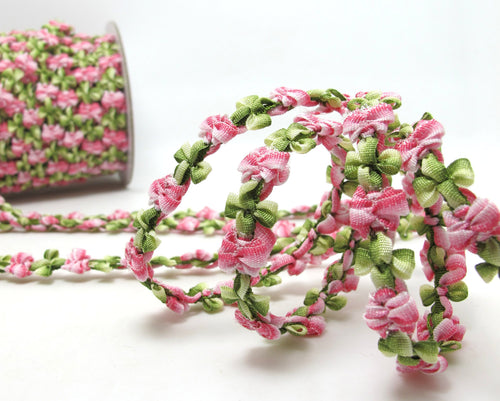 2 Yards Pink Ombre Beanie Shape Color Woven Rococo Ribbon Trim|Decorative Floral Ribbon|Scrapbook Materials|Decor|Craft Supplies
